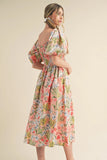Robe Midi Fleurie Smockée | Rose Abricot | Romantique & Féminine
