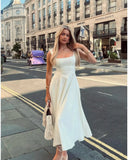 Robe Midi Élégante à Encolure Carrée | Silhouette Fluide | Chic Intemporel