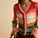 Gilet Rayé Arc-en-ciel | Maille Colorée | Mélange de Mohair