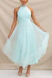 Robe Midi à Col Haut en Tulle | Rêveuse & Volumineuse | Idéale pour les Grandes Occasions