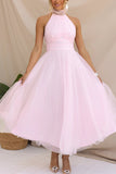 Robe Midi à Col Haut en Tulle | Rêveuse & Volumineuse | Idéale pour les Grandes Occasions