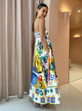 Robe Midi à Imprimé Artistique | Vibrante | Élégante et Unique