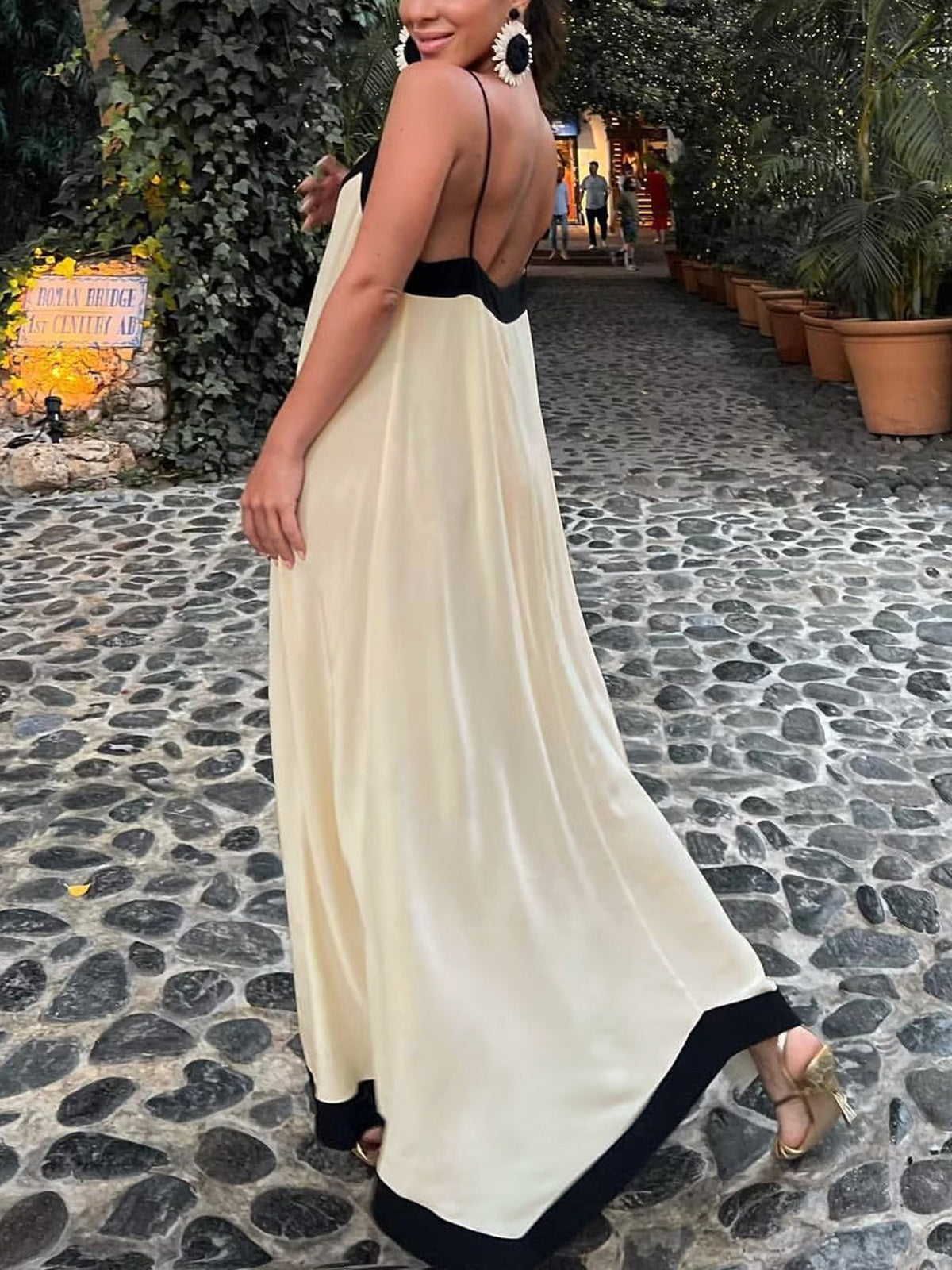 Robe Longue Color Block | Fluide | Élégante et Chic