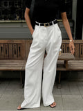 Pantalon Large Taille Haute | Coupe Tailleur Élégante | Minimal Chic