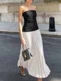 Robe Maxi Plissée Sans Bretelles | Élégante & Chic | Parfaite pour Toutes les Occasions