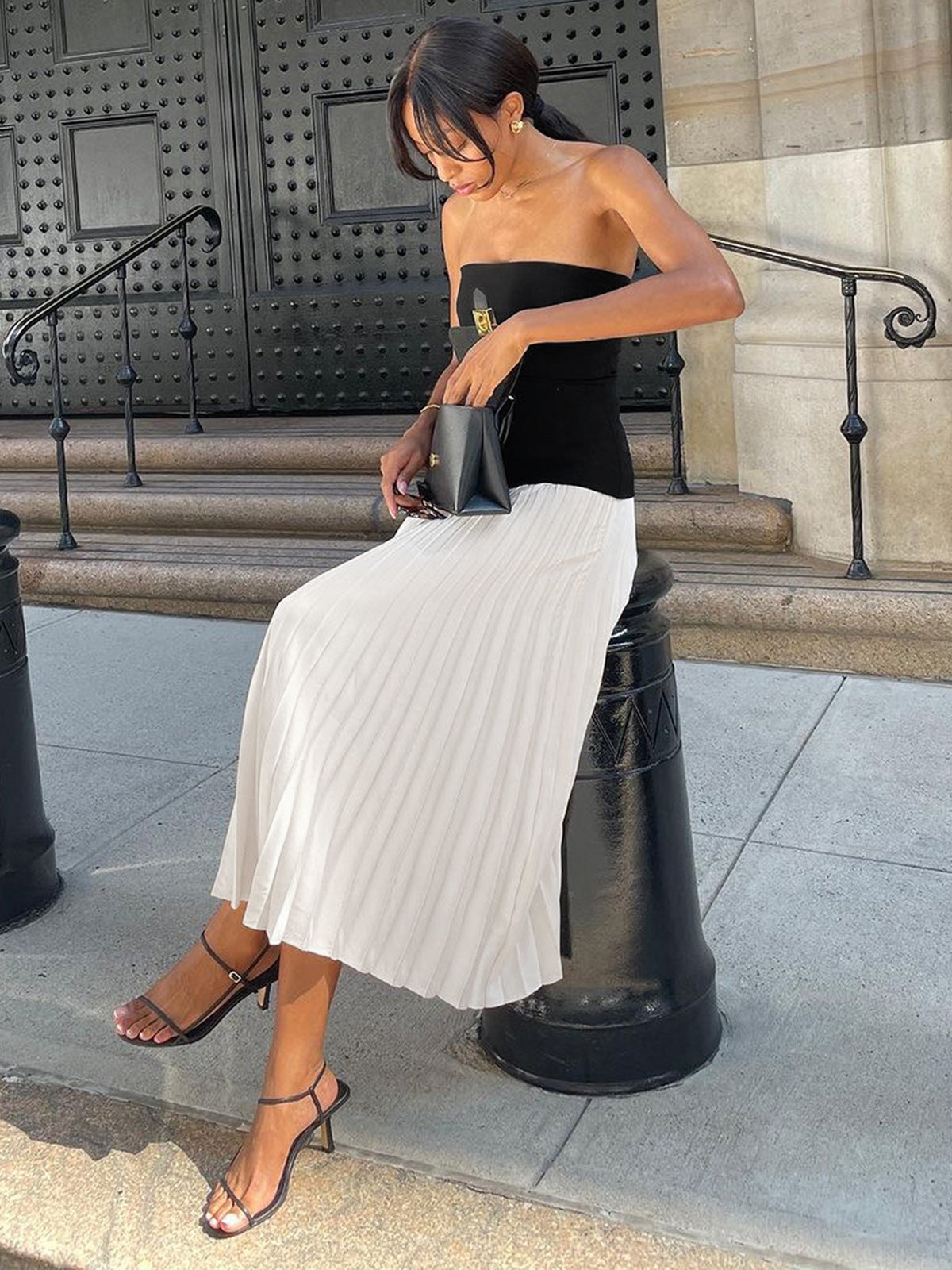 Robe Maxi Plissée Sans Bretelles | Élégante & Chic | Parfaite pour Toutes les Occasions