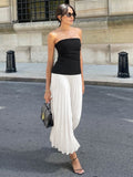 Robe Maxi Plissée Sans Bretelles | Élégante & Chic | Parfaite pour Toutes les Occasions