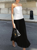 Robe Maxi Plissée Sans Bretelles | Élégante & Chic | Parfaite pour Toutes les Occasions