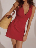 Robe Mini Col V | Chic Sans Effort | Indispensable d'Été