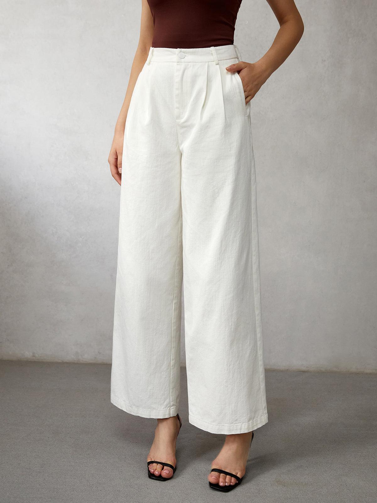 Pantalon Large en Lin | Confort Élégant | Style Intemporel