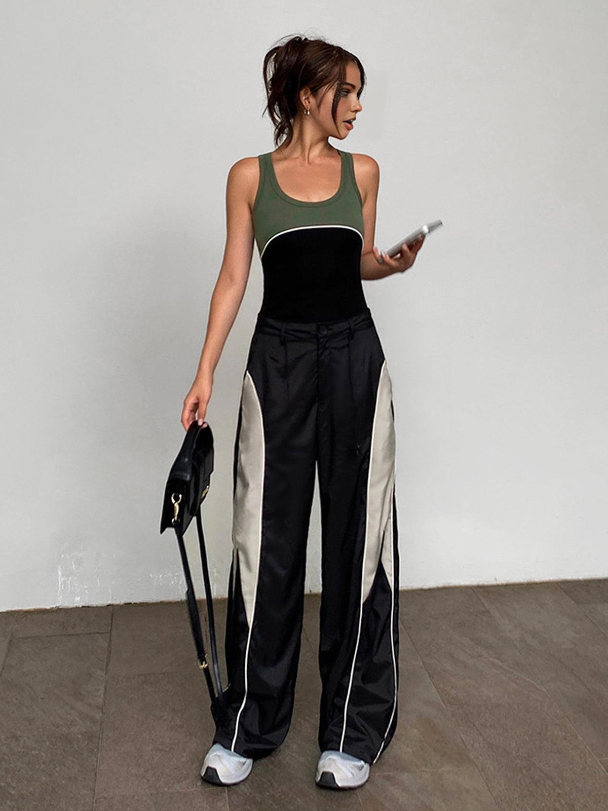 Pantalon Jogger Large Bicolore | Sportif | Tendance et Audacieux