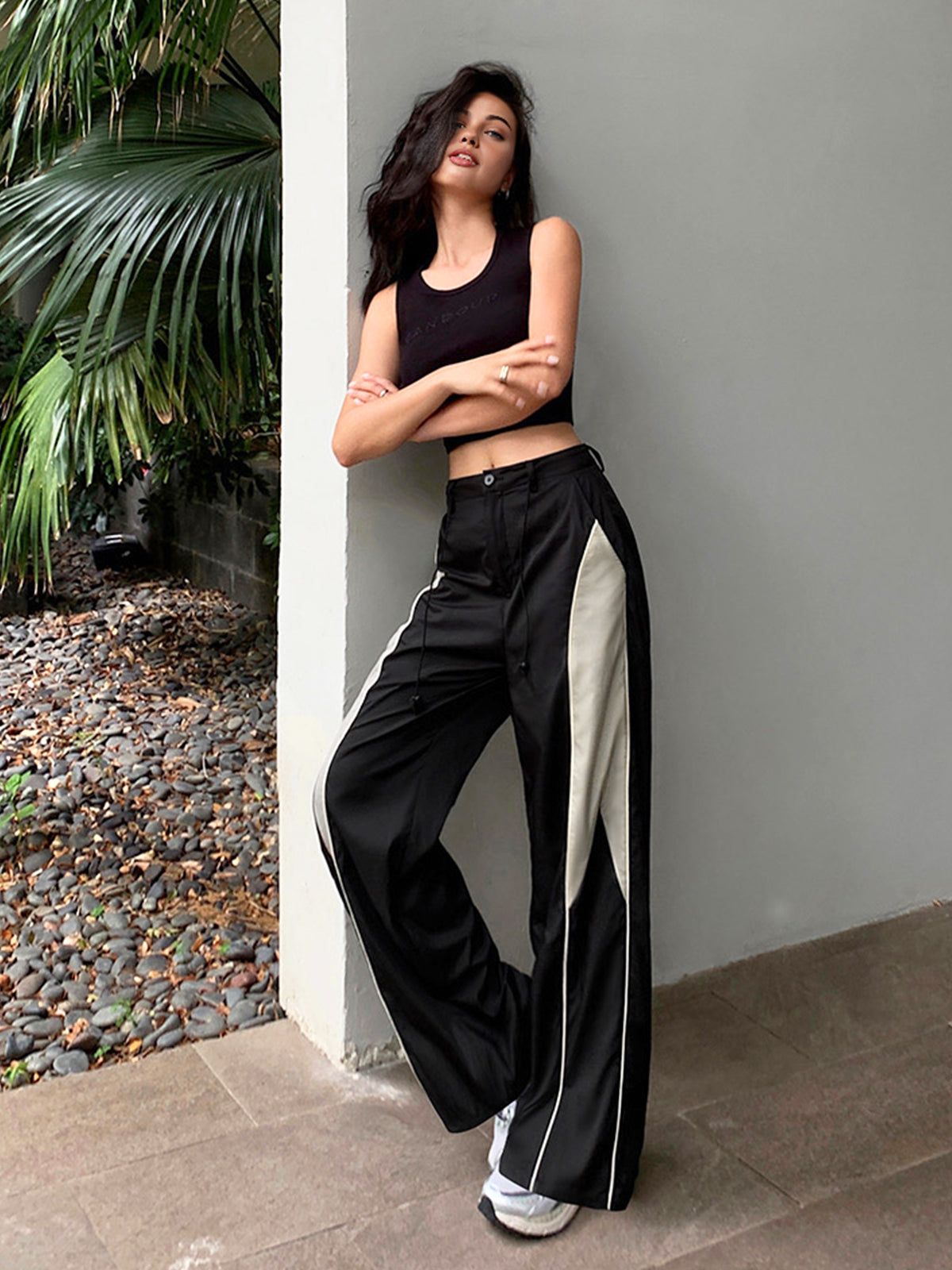 Pantalon Jogger Large Bicolore | Sportif | Tendance et Audacieux