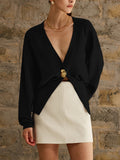 Pull Oversize à Col V | Chic & Confortable | Maille Intemporelle