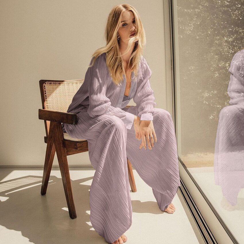 Ensemble Pantalon Plissé | Élégant & Fluide | Parfait pour une Sophistication Chic