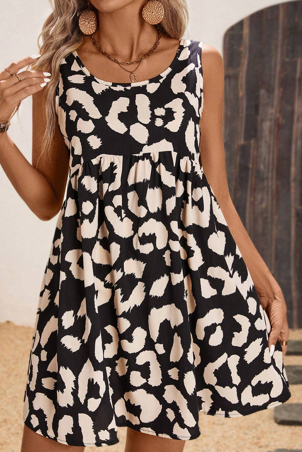 Robe Sans Manches Imprimé Léopard | Tissu Léger | Sauvage et Aérienne