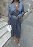 Robe Chemise en Satin | Chic | Élégante & Sophistiquée