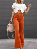 Pantalon Pattes d'Éléphant en Velours | Taille Haute | Rétro Chic & Confortable