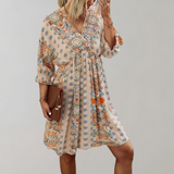 Robe Mini Bohème | Imprimé Rose | Légèreté Estivale