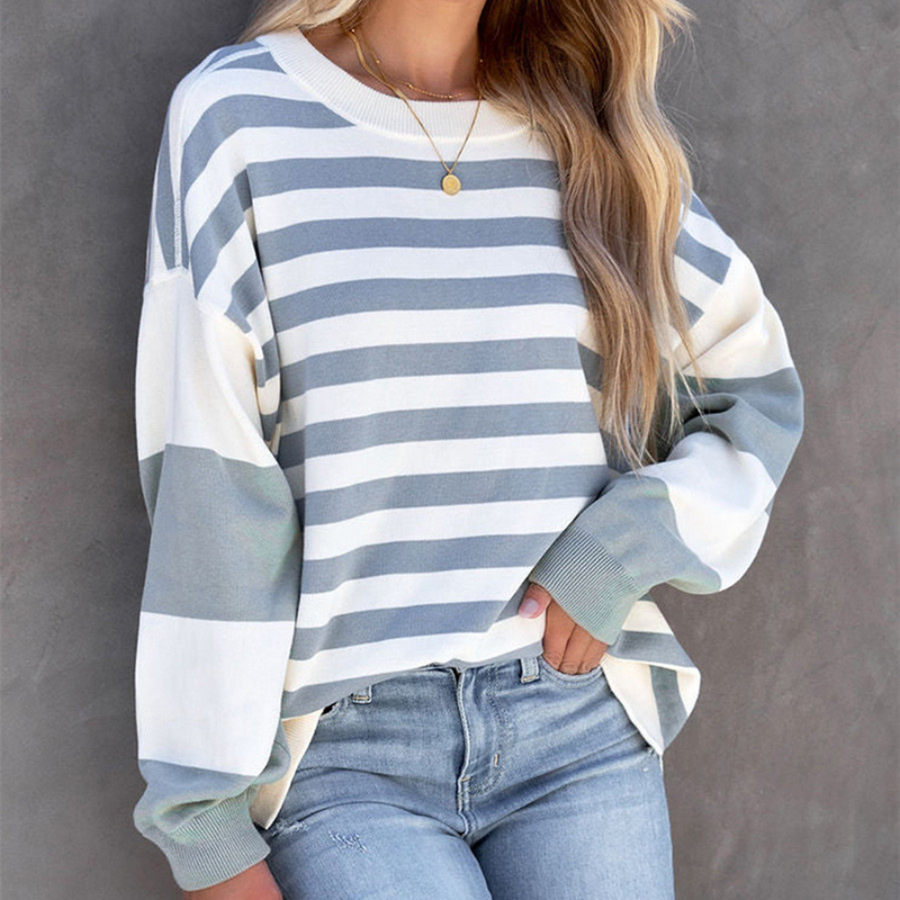 Pull Oversize Rayé | Maille Douce | Décontracté & Tendance
