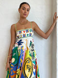 Robe Midi à Imprimé Artistique | Vibrante | Élégante et Unique