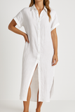 Robe chemise en lin | Blanc | Léger et confortable