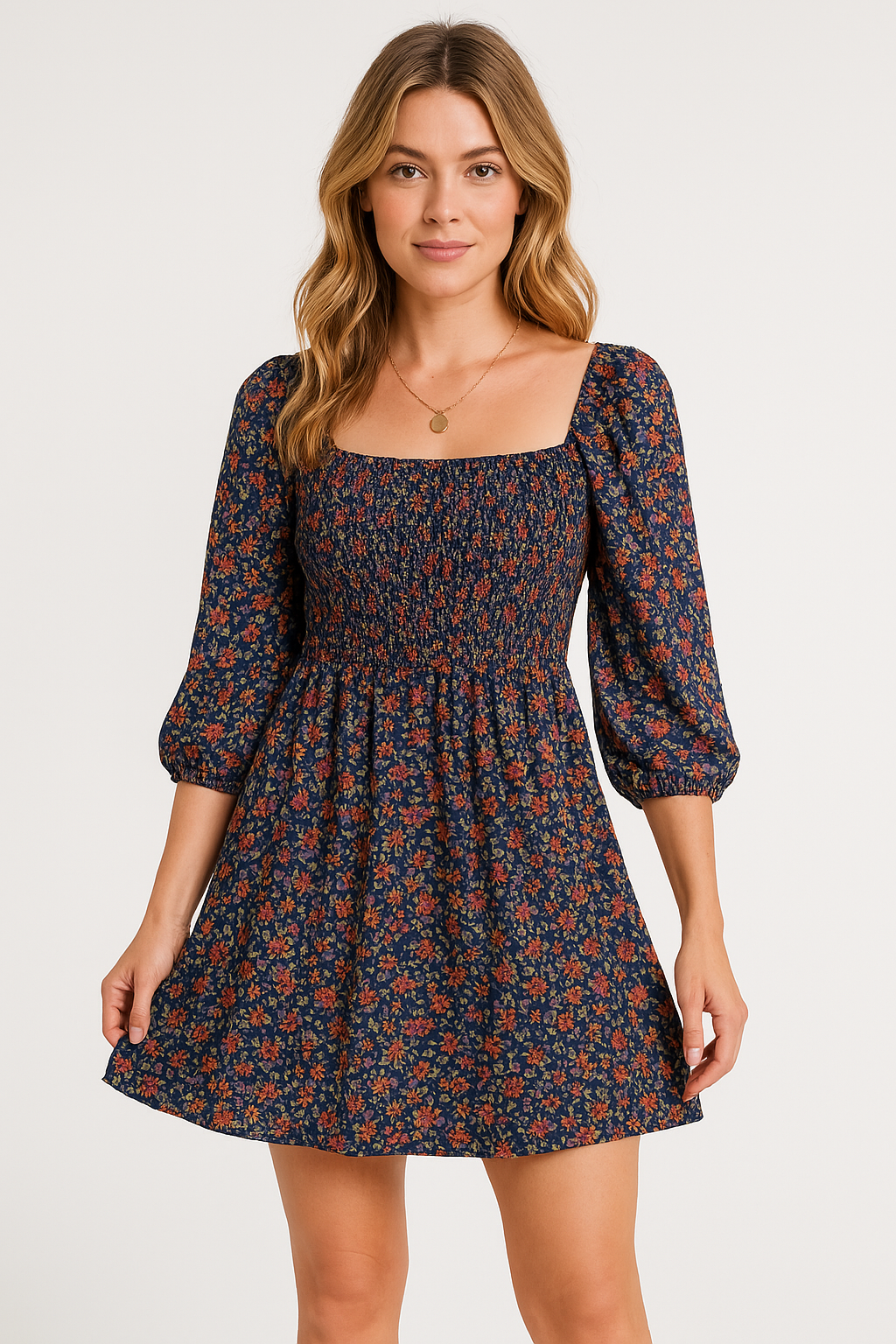Robe Courte Smockée Fleurie | Douce | Romantique et Légère