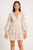 Robe Courte Fleurie à Manches Bouffantes | Rose | Romantique, Champêtre et Élégante