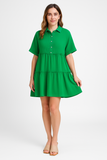 Robe Chemise à Volants en Coton | Bleue | Fraîche, Décontractée et Élégante