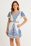 Robe Courte Bohème Brodée | Coton Doux | Charme Méditerranéen