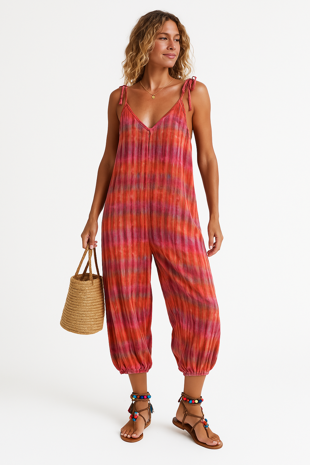 Combinaison de Plage Tie-Dye | Tissu Léger | Vive et Décontractée