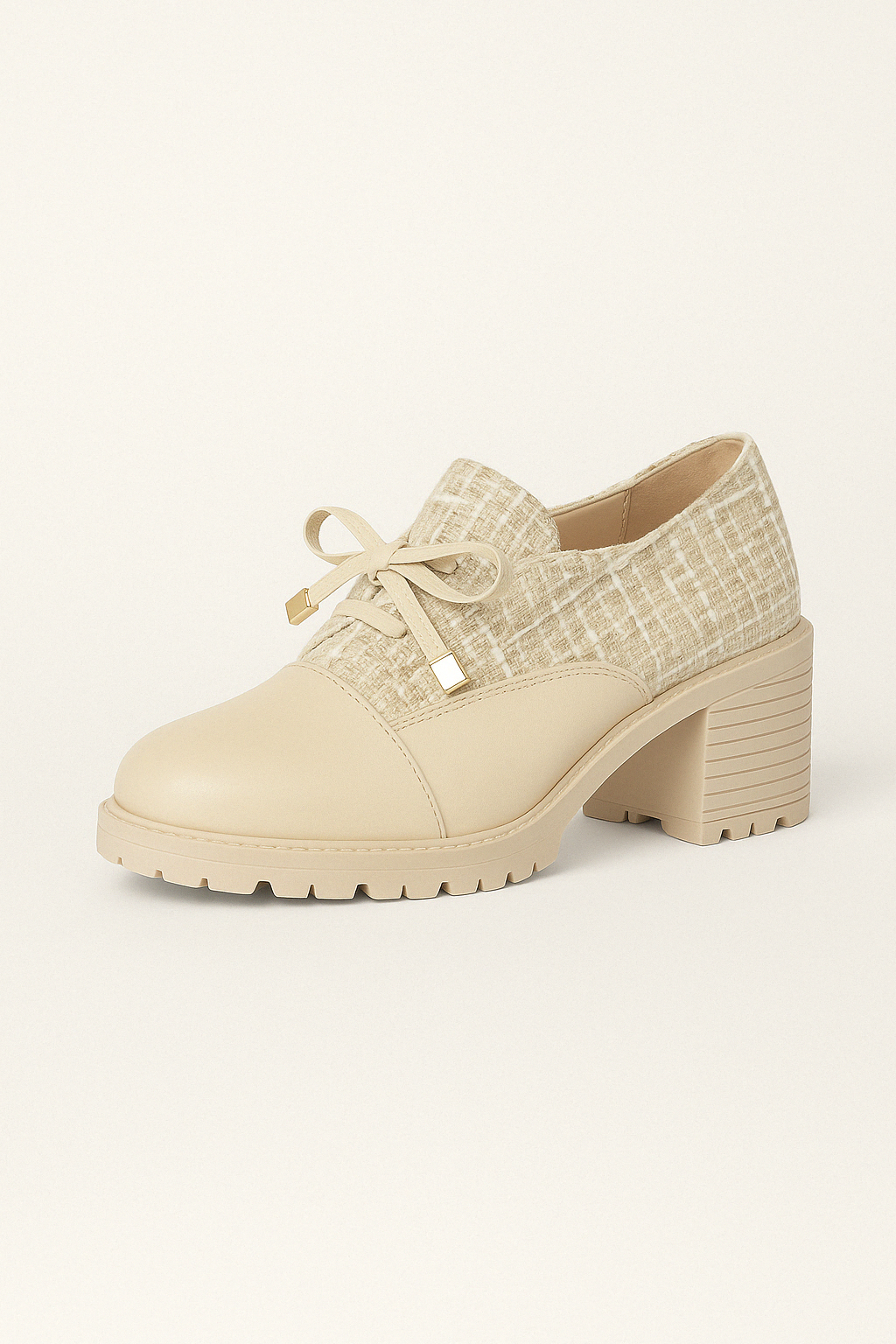 Mocassins à Talon en Tweed | Élégants & Chics | Confort Sophistiqué