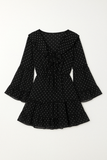 Robe à Pois en Mousseline | Manches Volantes | Énergie Féminine Rétro