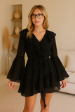 Robe à Pois en Mousseline | Manches Volantes | Énergie Féminine Rétro
