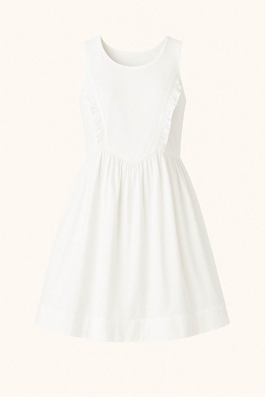 Robe Courte en Coton Sans Manches | Coupe Évasée | Simplicité d'Été