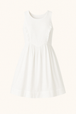 Robe Courte en Coton Sans Manches | Coupe Évasée | Simplicité d'Été