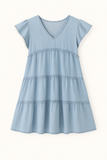 Robe Courte en Jean Volantée | Manches à Volants | Silhouette Légère et Décontractée