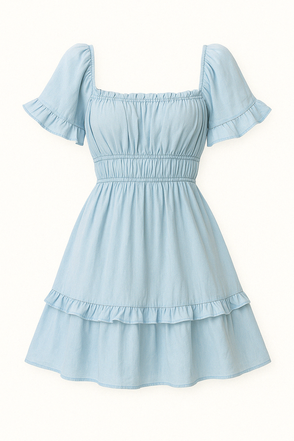 Robe Courte à Taille Empire | Volants Romantiques | Coupe Douce et Féminine