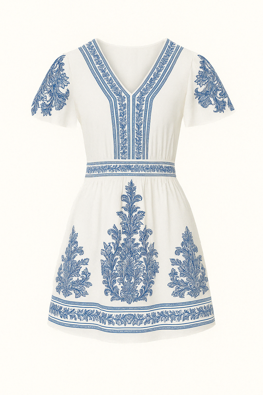 Robe Courte Bohème Brodée | Coton Doux | Charme Méditerranéen