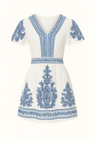 Robe Courte Bohème Brodée | Coton Doux | Charme Méditerranéen