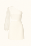 Robe Asymétrique à Une Manche | Manche Pailletée | Élégance de Soirée