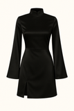 Robe Courte en Satin avec Fente | Silhouette Élancée | Élégance de Soirée