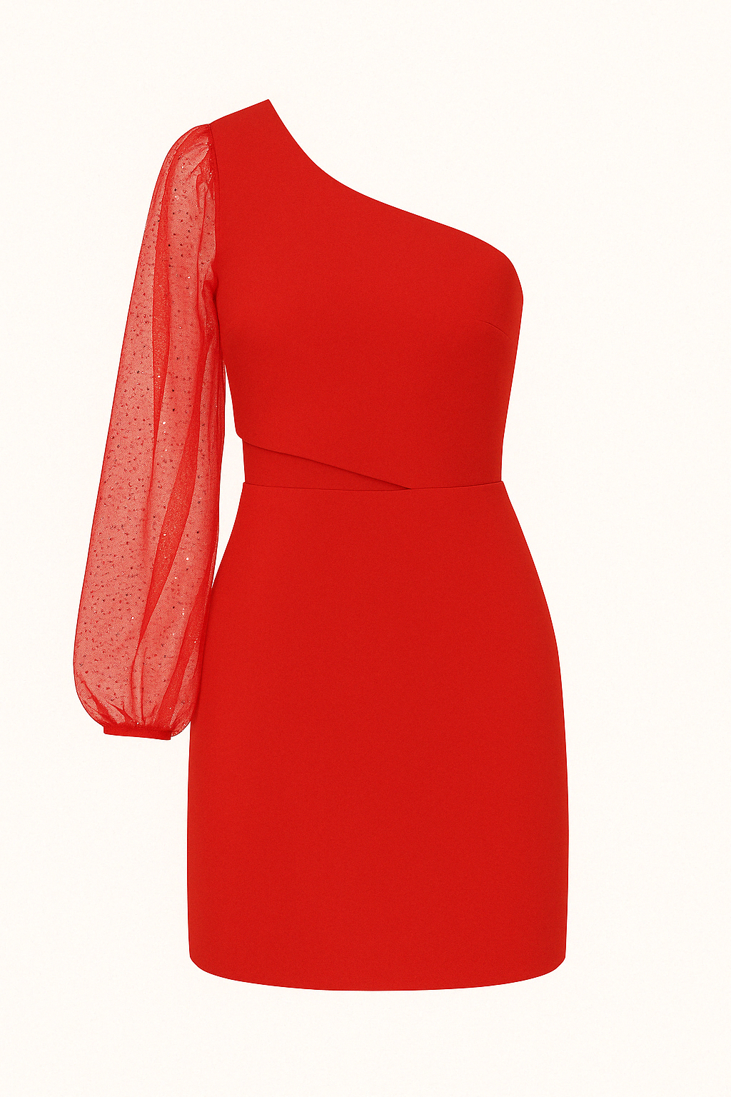 Robe Asymétrique à Une Manche | Manche Pailletée | Élégance de Soirée