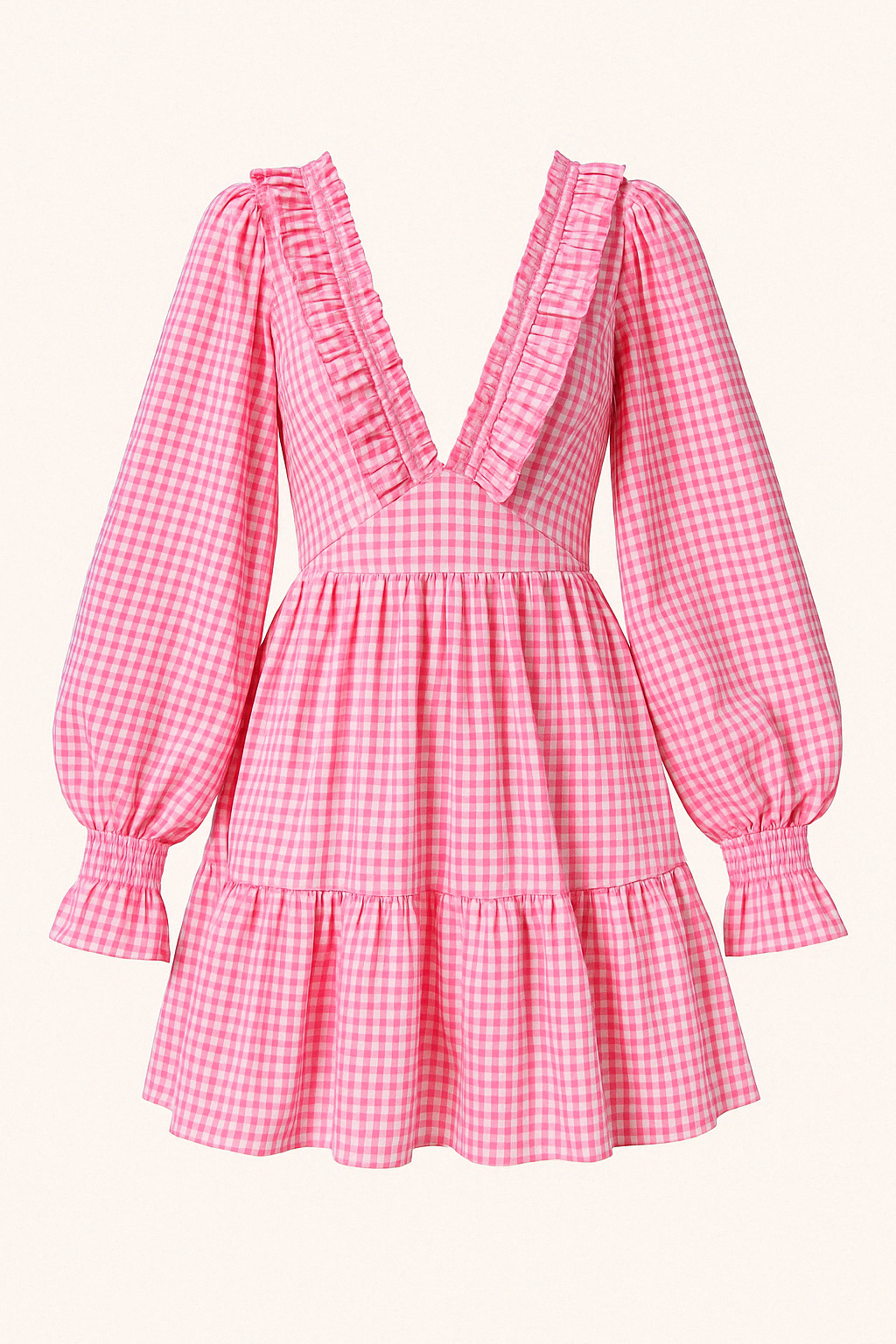 Robe Courte à Volants Imprimé Vichy | Rose | Audacieuse, Rétro et Féminine