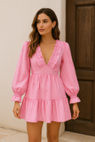 Robe Courte à Volants Imprimé Vichy | Rose | Audacieuse, Rétro et Féminine