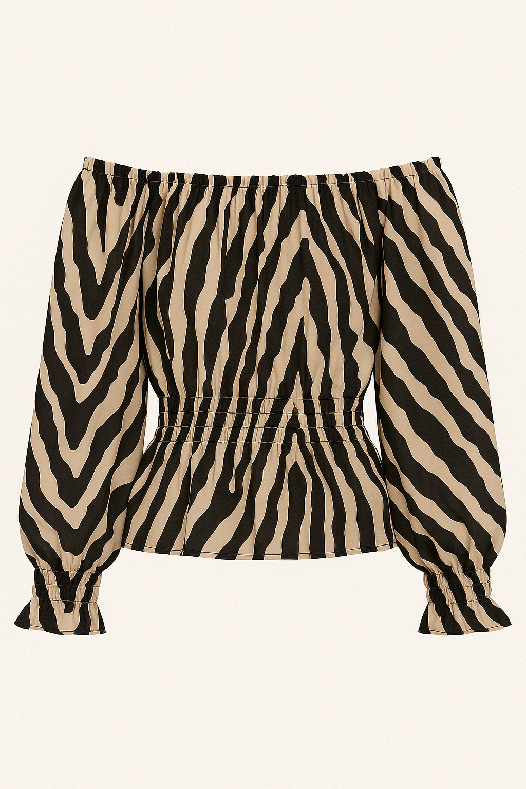 Blouse Épaules Dénudées Smockée | Imprimé Audacieux | Féminine & Tendance