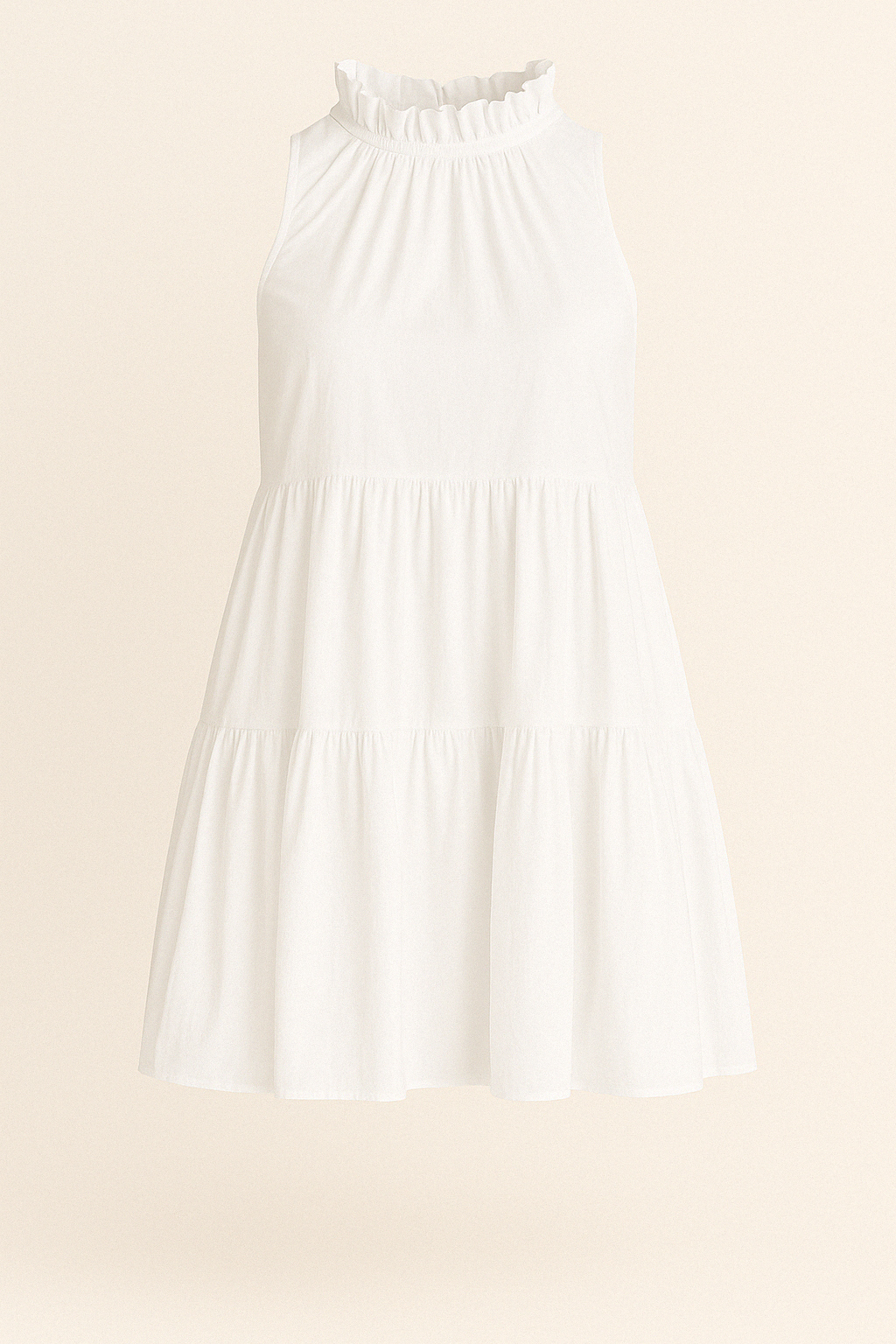 Robe à Col Volanté | Blanche | Légère et Aérée
