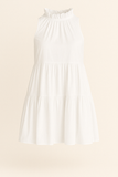 Robe à Col Volanté | Blanche | Légère et Aérée