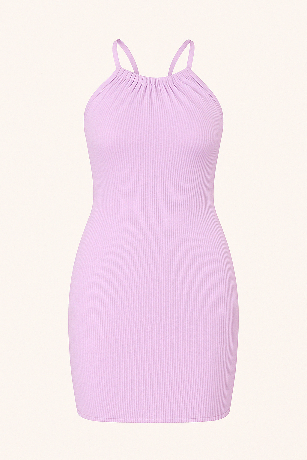 Robe à Col Froncé | Violet Clair | Douce, Féminine et Élégante