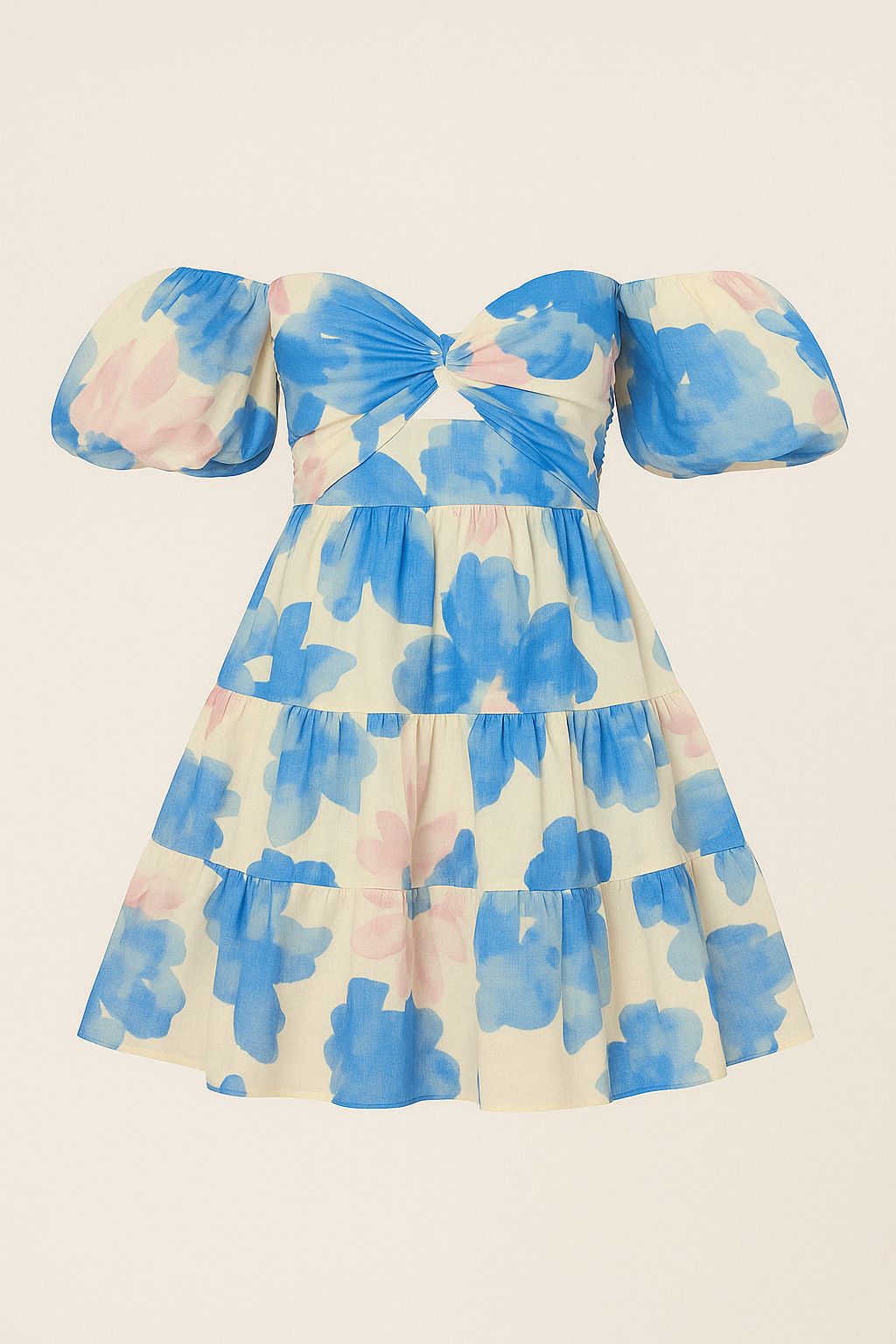 Robe Courte à Manches Bouffantes Fleurie | Audacieuse | Séduisante et Féminine
