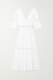 Robe Midi à Dentelle | Blanche | Élégance Estivale